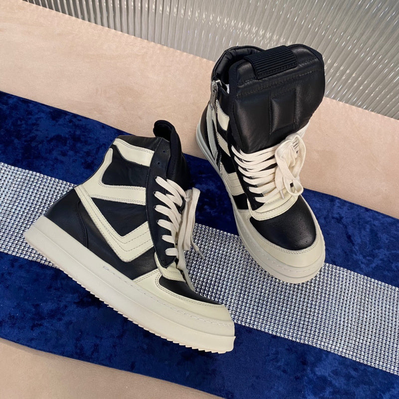 Rick Owens Geobasket Sneakers - And White - Black Unisex Streetwear Limited Edition - ### Rick Owens Geobasket Sneakers - Black and White Introducing the Rick Owens Geobasket Sneakers