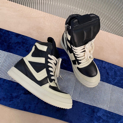 Rick Owens Geobasket Sneakers - And White - Black Unisex Streetwear Limited Edition - ### Rick Owens Geobasket Sneakers - Black and White Introducing the Rick Owens Geobasket Sneakers