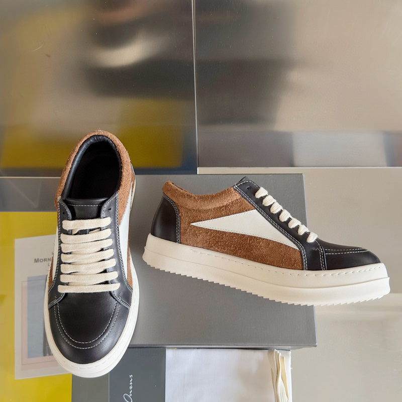 Rick Owens And Brown Low-top Sneakers - Black Unisex Streetwear Limited Edition - **Rick Owens Black and Brown Low-Top Sneakers: Timeless Elegance and Premium Craftsmanship** Introducing the Rick