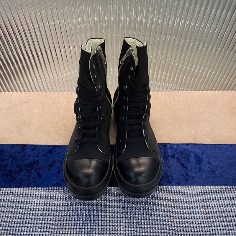 Rick Owens High-top Nylon Boots - All T-Shirt - Black Unisex Streetwear Limited Edition - ### Rick Owens High-Top Nylon Boots - All Black Introducing the Rick Owens High-Top Nylon
