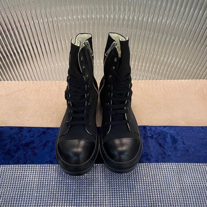 Rick Owens High-top Nylon Boots - All T-Shirt - Black Unisex Streetwear Limited Edition - ### Rick Owens High-Top Nylon Boots - All Black Introducing the Rick Owens High-Top Nylon