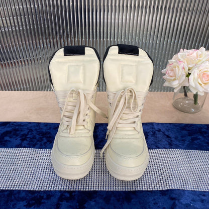 Rick Owens Geobasket Sneakers - - Cream Unisex Streetwear Limited Edition - ### Rick Owens Geobasket Sneakers - Cream Introducing the Rick Owens Geobasket Sneakers in a