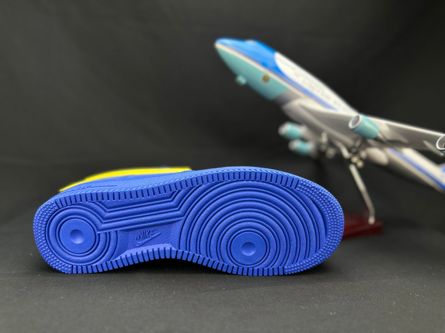 NIKE Air Force 1 'big Swoosh Blue' Unisex Streetwear Limited Edition - **Nike Air Force 1 'Big Swoosh Blue'** The Nike Air Force 1 'Big Swoosh Blue'