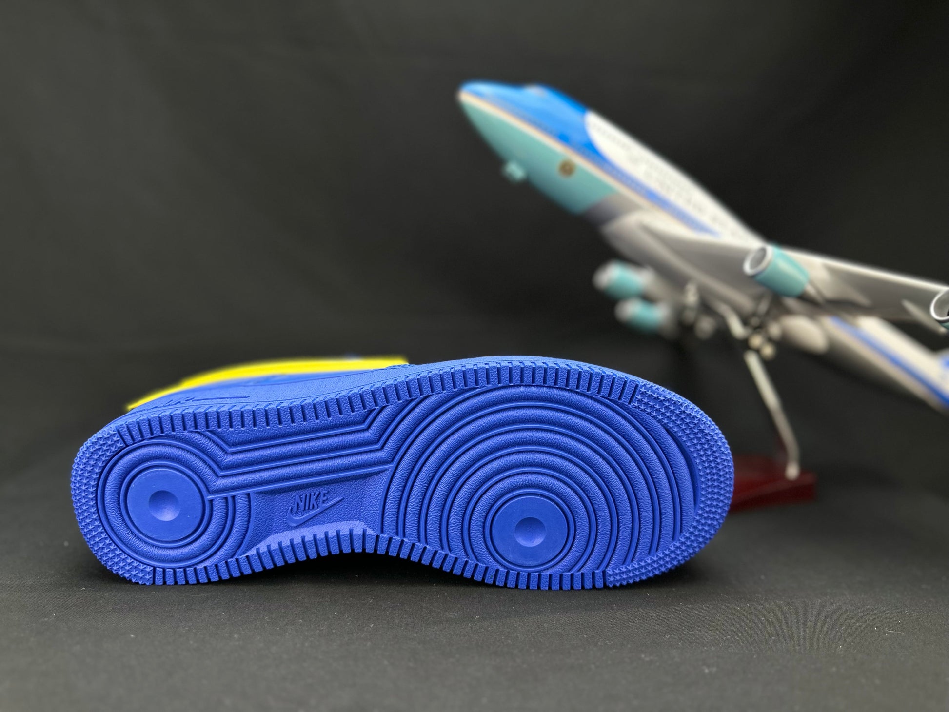 NIKE Air Force 1 'big Swoosh Blue' Unisex Streetwear Limited Edition - **Nike Air Force 1 'Big Swoosh Blue'** The Nike Air Force 1 'Big Swoosh Blue'