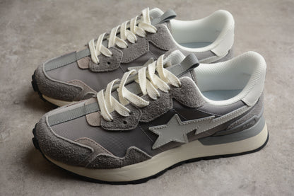 BAPE Sta Runner Sneakers In Grey And - White Unisex Streetwear Limited Edition - **BAPE STA Runner Sneakers in Grey and White** Introducing the BAPE STA Runner Sneakers in