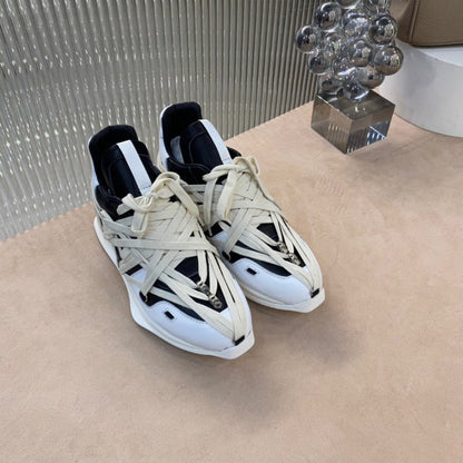 Innovative Wrap-lace Sneakers - Black Unisex Streetwear Limited Edition - **Innovative Wrap-Lace Sneakers** Introducing the ultimate in contemporary sneaker design, these wrap-lace sneakers are crafte