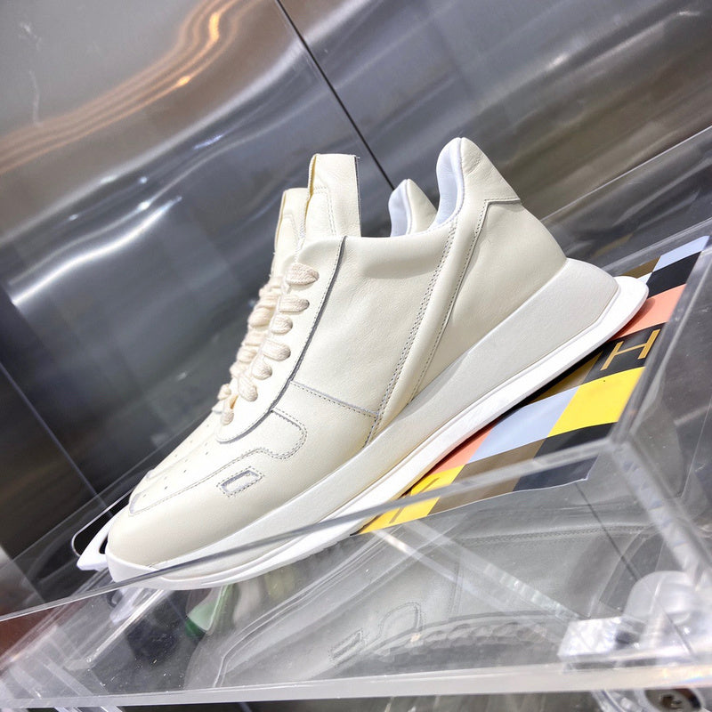 Rick Owens Low-top Sneakers - Cream Unisex Streetwear Limited Edition - **Rick Owens Cream Low-Top Sneakers: Minimalist Elegance with a Modern Twist** Introducing the Rick Owens