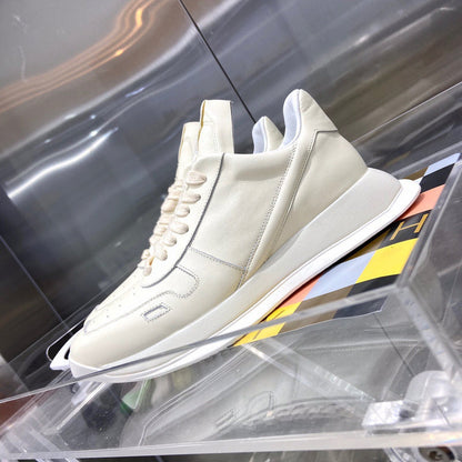 Rick Owens Low-top Sneakers - Cream Unisex Streetwear Limited Edition - **Rick Owens Cream Low-Top Sneakers: Minimalist Elegance with a Modern Twist** Introducing the Rick Owens