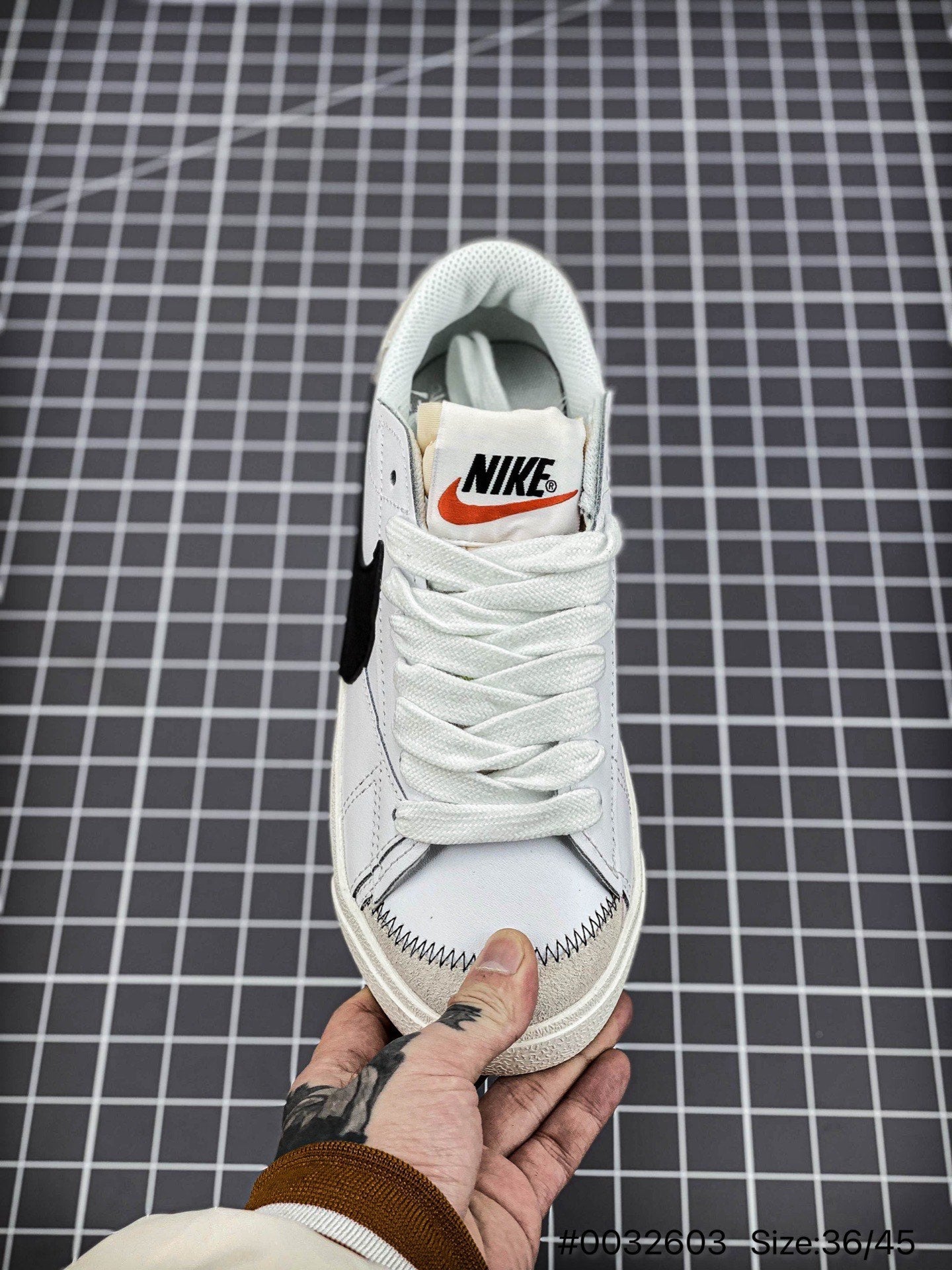 Nike Blazer Low'1977 Jumbo - Black Unisex Streetwear Limited Edition - The Nike Blazer Low '1977 Jumbo in Black, White, and Grey reinvents a classic with