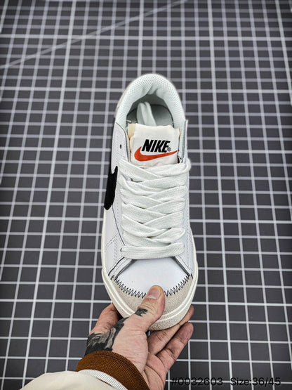 Nike Blazer Low'1977 Jumbo - Black Unisex Streetwear Limited Edition - The Nike Blazer Low '1977 Jumbo in Black, White, and Grey reinvents a classic with