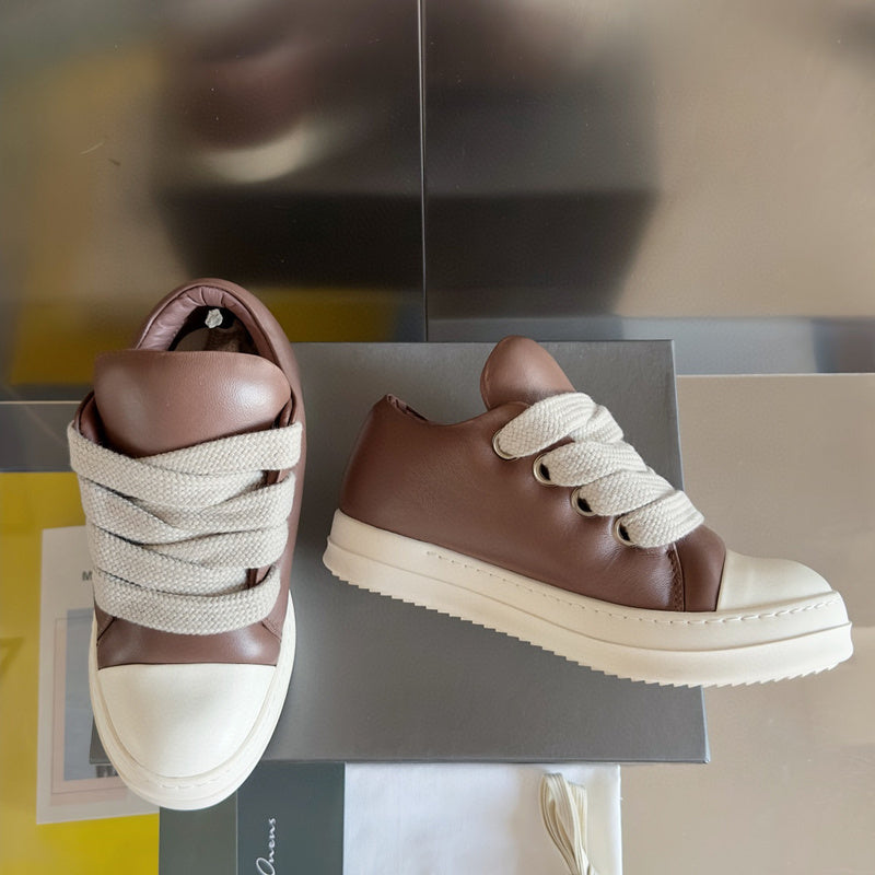 Rick Owens Low-top Sneakers - Brown Unisex Streetwear Limited Edition - **Rick Owens Brown Low-Top Sneakers: Modern Sophistication and Superior Craftsmanship** Introducing the Rick Owens Brown