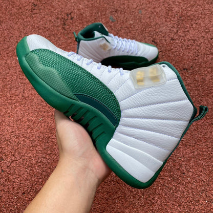 Jordan 12 Retro 'white And Green' Unisex Streetwear Limited Edition - Introducing the Air Jordan 12 Retro 'White and Green,' a perfect blend of style and