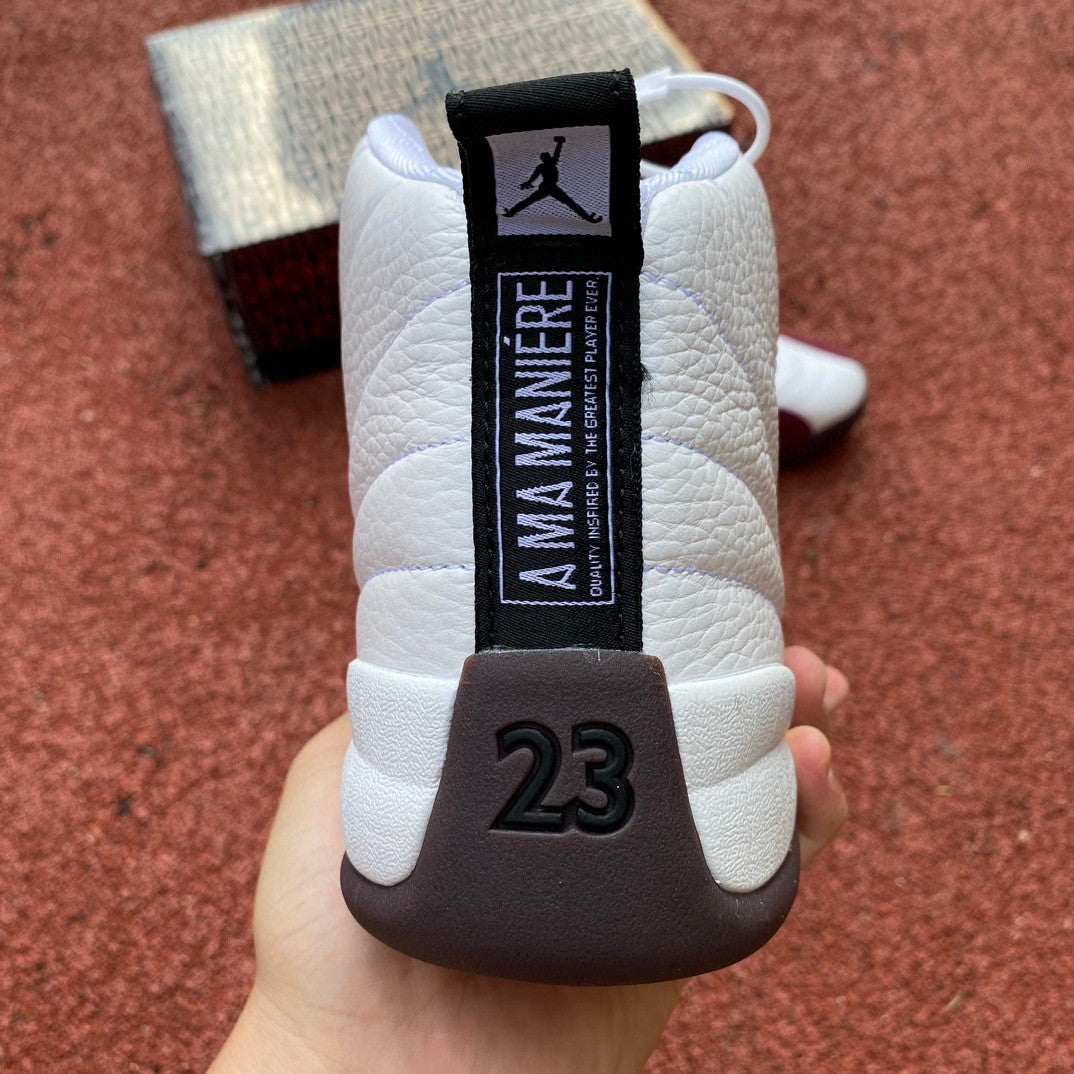 Jordan 12 Retro 'bordeau - And White' Unisex Streetwear Limited Edition - Introducing the Air Jordan 12 Retro 'Bordeaux and White,' a refined and stylish addition to