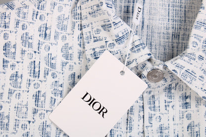 Camisa Dior Monogram (Azul/Blanco)