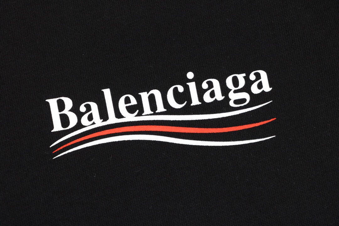 Camiseta Balenciaga con logo Wave (Negra)