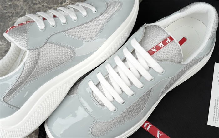 PRADA America's Cup Silver Sneakers - Grey Unisex Streetwear Limited Edition