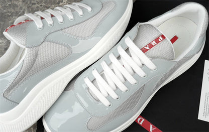 PRADA America's Cup Silver Sneakers - Grey Unisex Streetwear Limited Edition