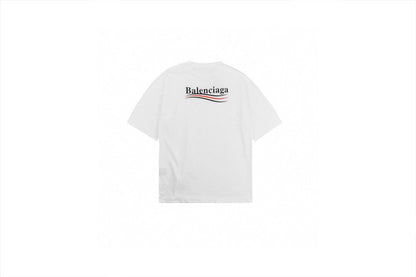 Balenciaga Wave Logo T-shirt (white) Unisex Streetwear Limited Edition - <p dir='ltr'><span>Classic white t-shirt featuring the iconic Balenciaga logo with wave accents in red