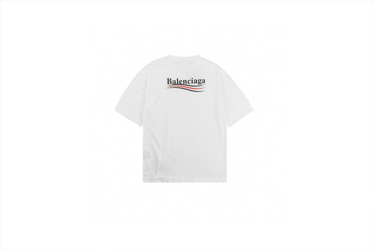 Balenciaga Wave Logo T-shirt (white) Unisex Streetwear Limited Edition - <p dir='ltr'><span>Classic white t-shirt featuring the iconic Balenciaga logo with wave accents in red
