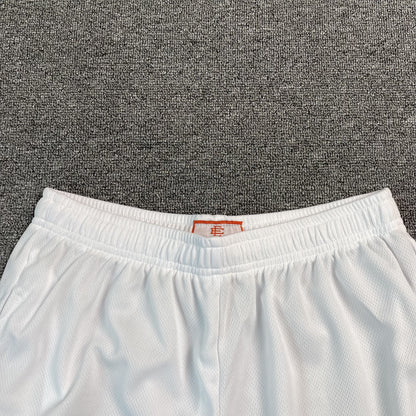 ERIC Emanuel Ee Basic Shorts - Grey - Maroon - White Unisex Streetwear Limited Edition - The ERIC EMMANUEL EE BASIC SHORTS WHITE/GREY/MAROON - REPLICA seamlessly blend luxury streetwear aesthetics wit
