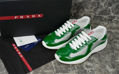 PRADA America's Cup Silver Sneakers - Green Unisex Streetwear Limited Edition