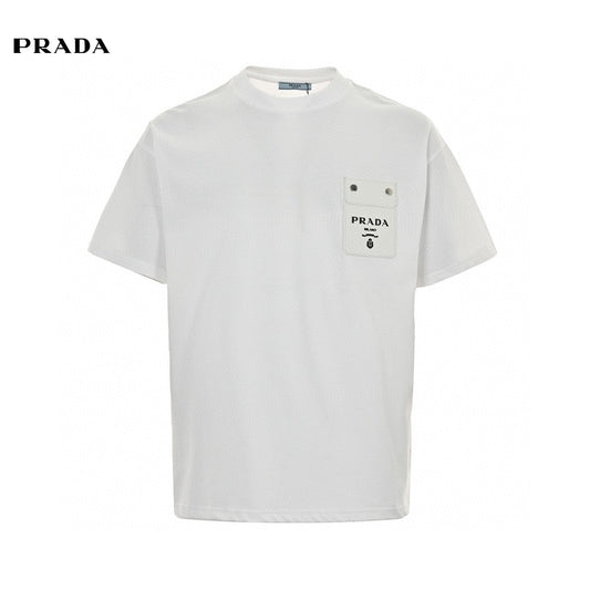 Prada T-shirt - Pocket Detail - White Unisex Streetwear Limited Edition