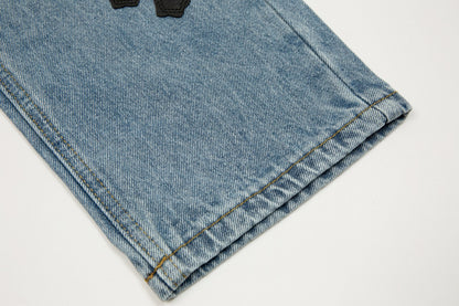CHROME Hearts - Levi's Cross Patch Jeans - Red Unisex Streetwear Limited Edition