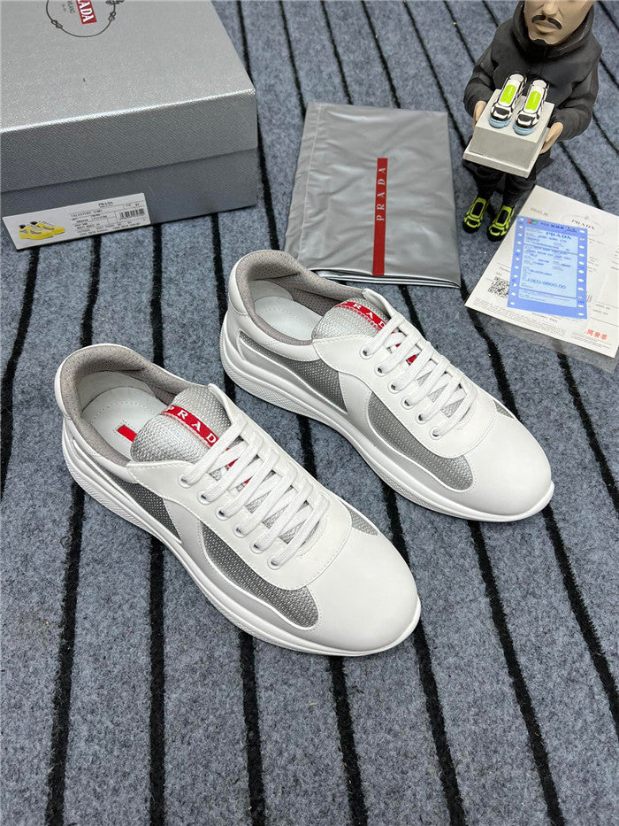 PRADA America's Cup Soft Rubber Silver Sneakers - White Unisex Streetwear Limited Edition