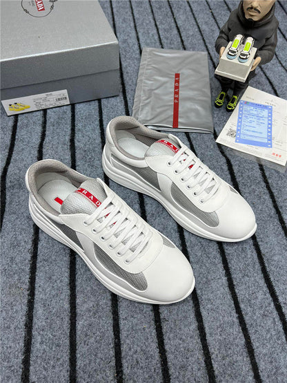 PRADA America's Cup Soft Rubber Silver Sneakers - White Unisex Streetwear Limited Edition