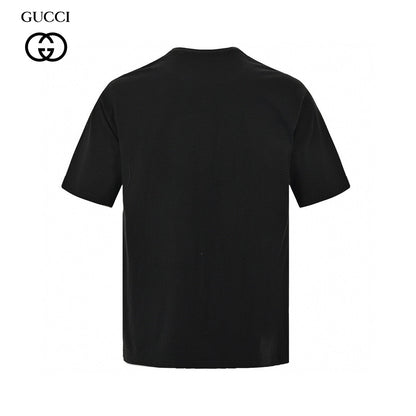 Gucci T-shirt With Pink Dinosaur Graphic - Black Unisex Streetwear Limited Edition - <span>Fun and trendy. Features colorful pink dinosaur cartoons. Gucci logo in the center. Made from