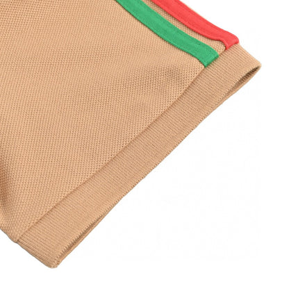 Gucci Stripe Sleeve Polo Shirt - White Unisex Streetwear Limited Edition - <span>This Gucci polo shirt features a sophisticated beige color with signature green and red stripes