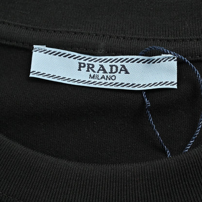 Prada Milano Black Logo T-Shirt - back view - replica sneakers