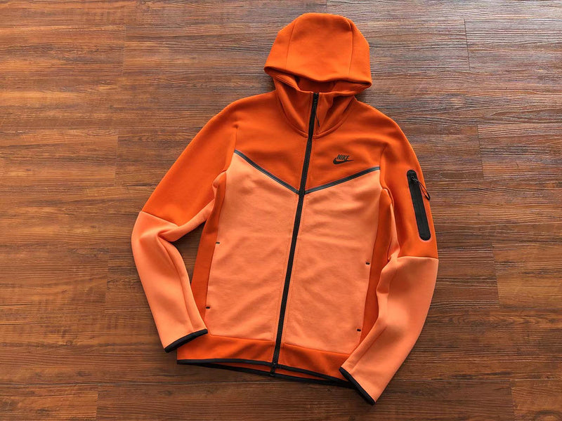 NIKE Tech Fleece Hoodie - Campfire - Orange Unisex Streetwear Limited Edition - The NIKE TECH FLEECE HOODIE CAMPFIRE ORANGE - REPLICA fuses modern sportswear innovation with bold