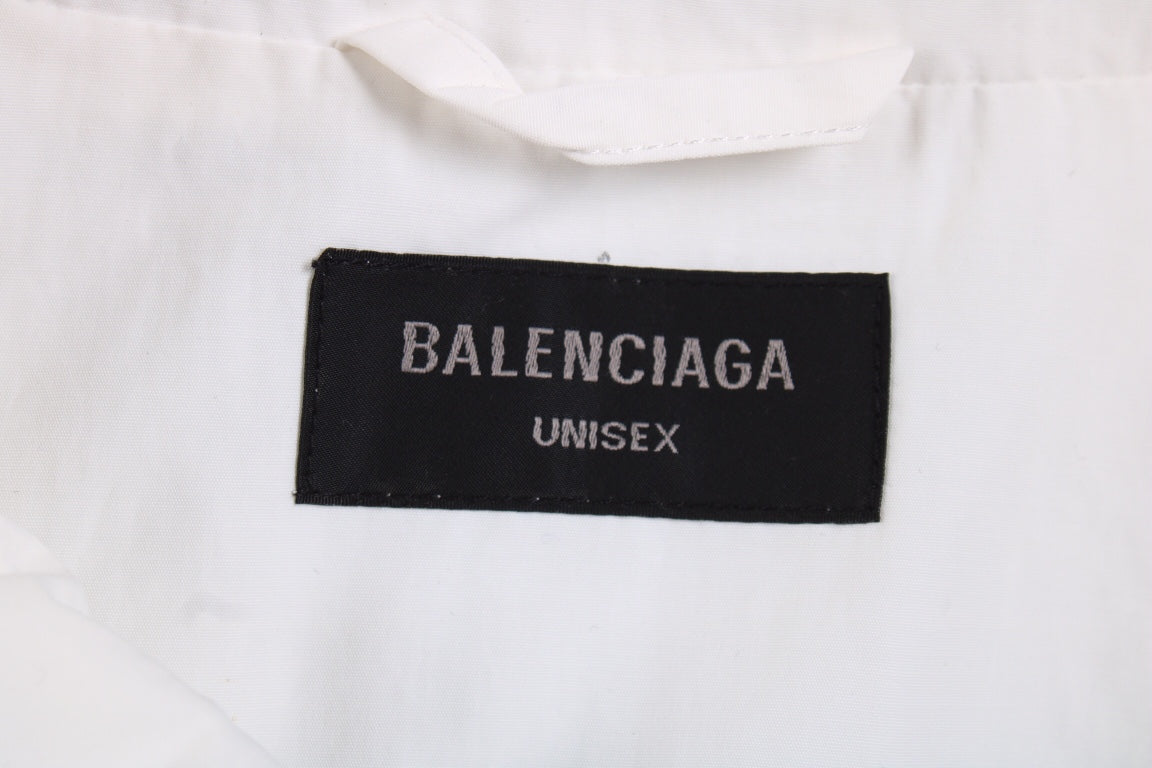 Veste à fermeture éclair blanche de Balenciaga