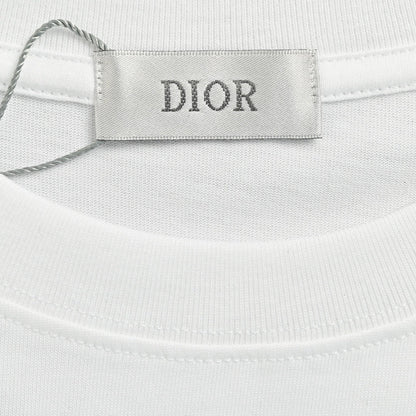 Camiseta Dior con logo goteando (blanca)