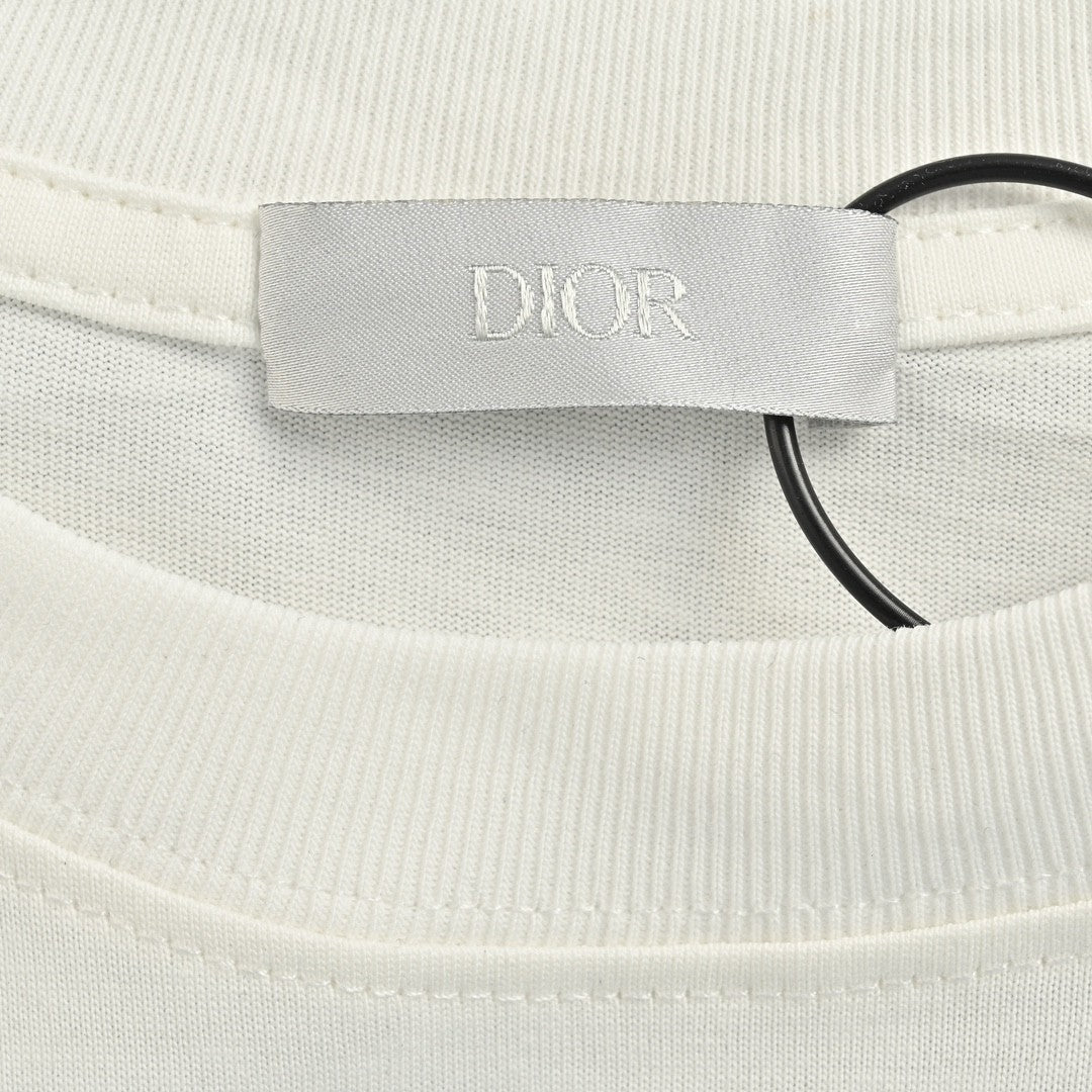 Camiseta con el logo artístico de Dior (blanca)