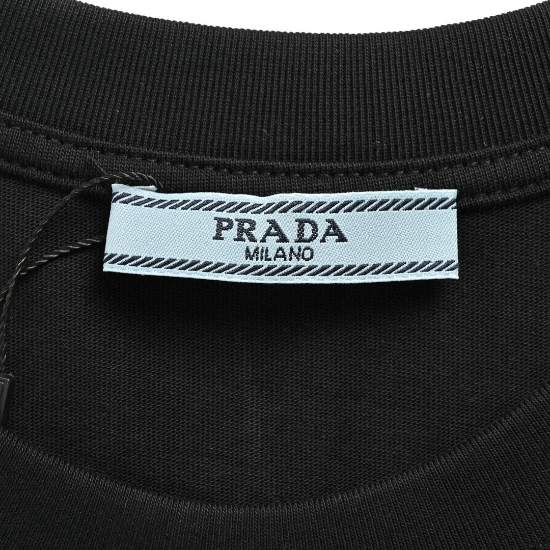 Prada Graphic Logo T-Shirt (Black) - outsole - replica sneakers