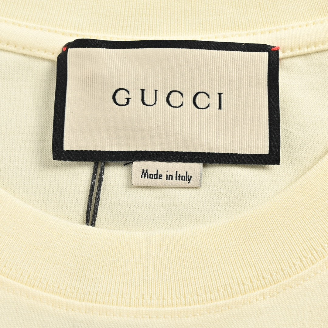 T-shirt Gucci en coton avec logo GG crème