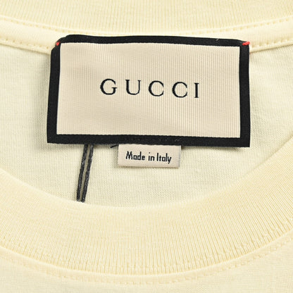 T-shirt Gucci en coton avec logo GG crème