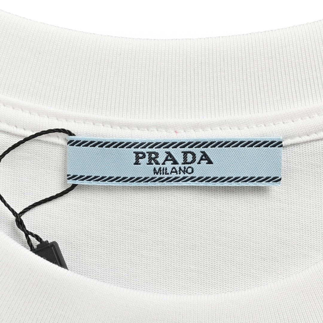 Prada Graphic Logo T-Shirt (White) - outsole - replica sneakers