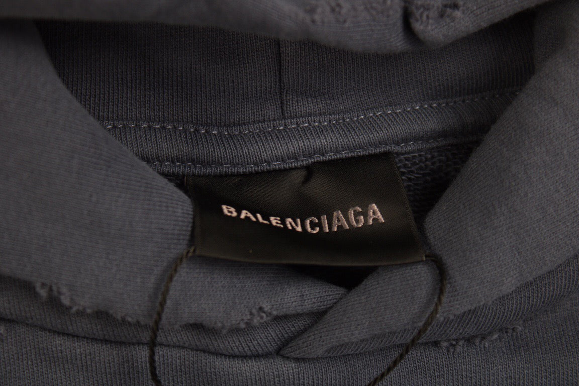 Sudadera con capucha Balenciaga Paris Graffiti - Azul