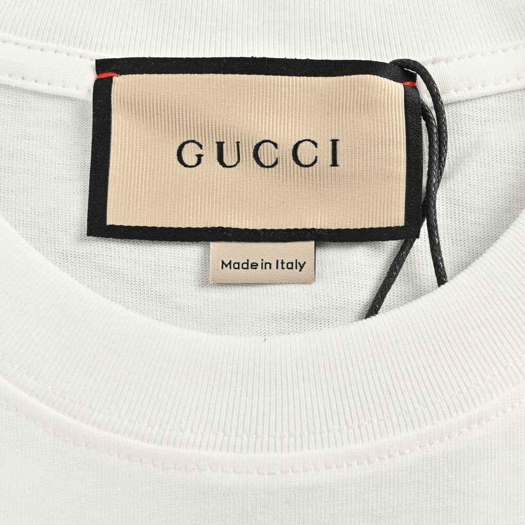 Camiseta blanca adornada de Gucci