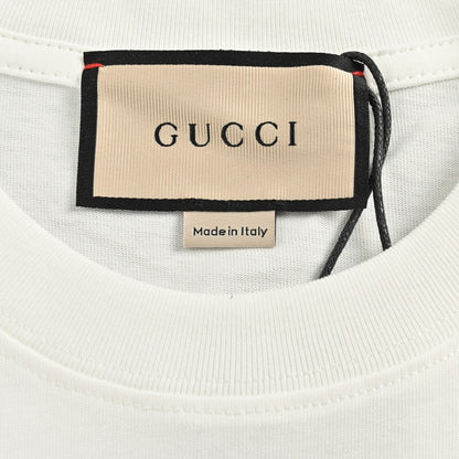 Camiseta blanca adornada de Gucci