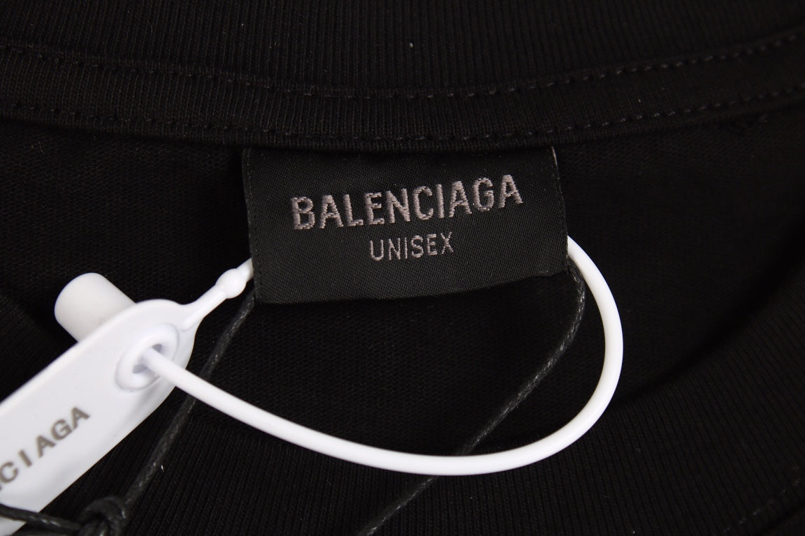 Chemise à manches longues noire avec logo BALENCIAGA