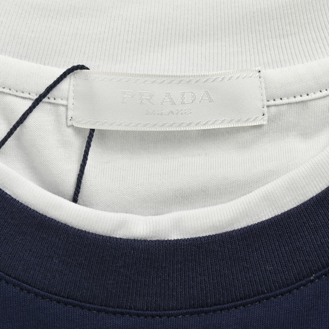 Prada Navy Blue Double Layer T-Shirt - outsole - replica sneakers
