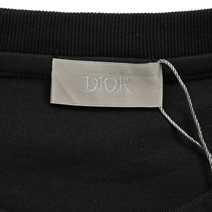 Camiseta Dior con logotipo CD bordado (negra)
