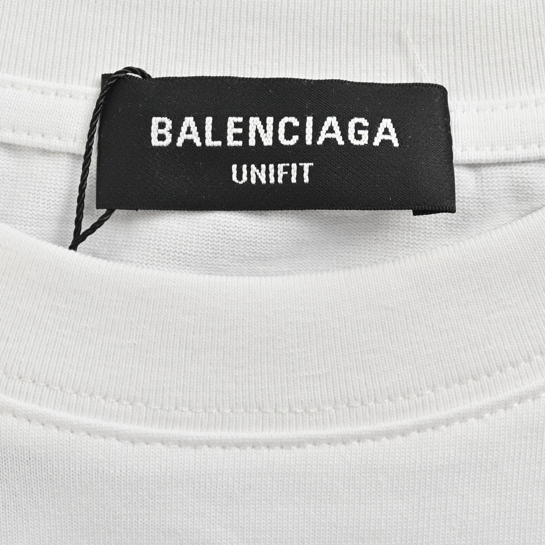 T-shirt blanc Balenciaga avec motif graphique audacieux