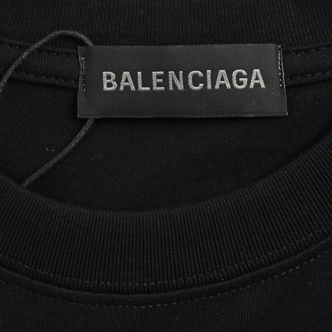 T-shirt noir à logo graphique multicolore de Balenciaga