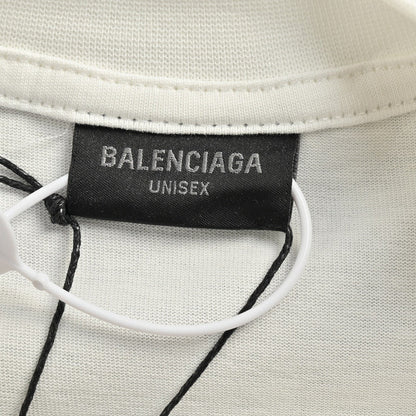 Camiseta Balenciaga con logo estampado ahumado (blanca)