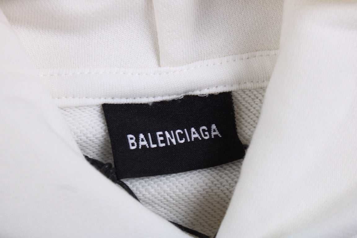 Sudadera blanca Balenciaga con estampado 'I Love'
